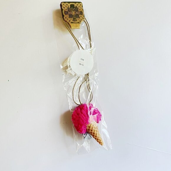 Handmade Girls Dressy Casual Pink Lace Ice Cream Necklace - Picture 3 of 6